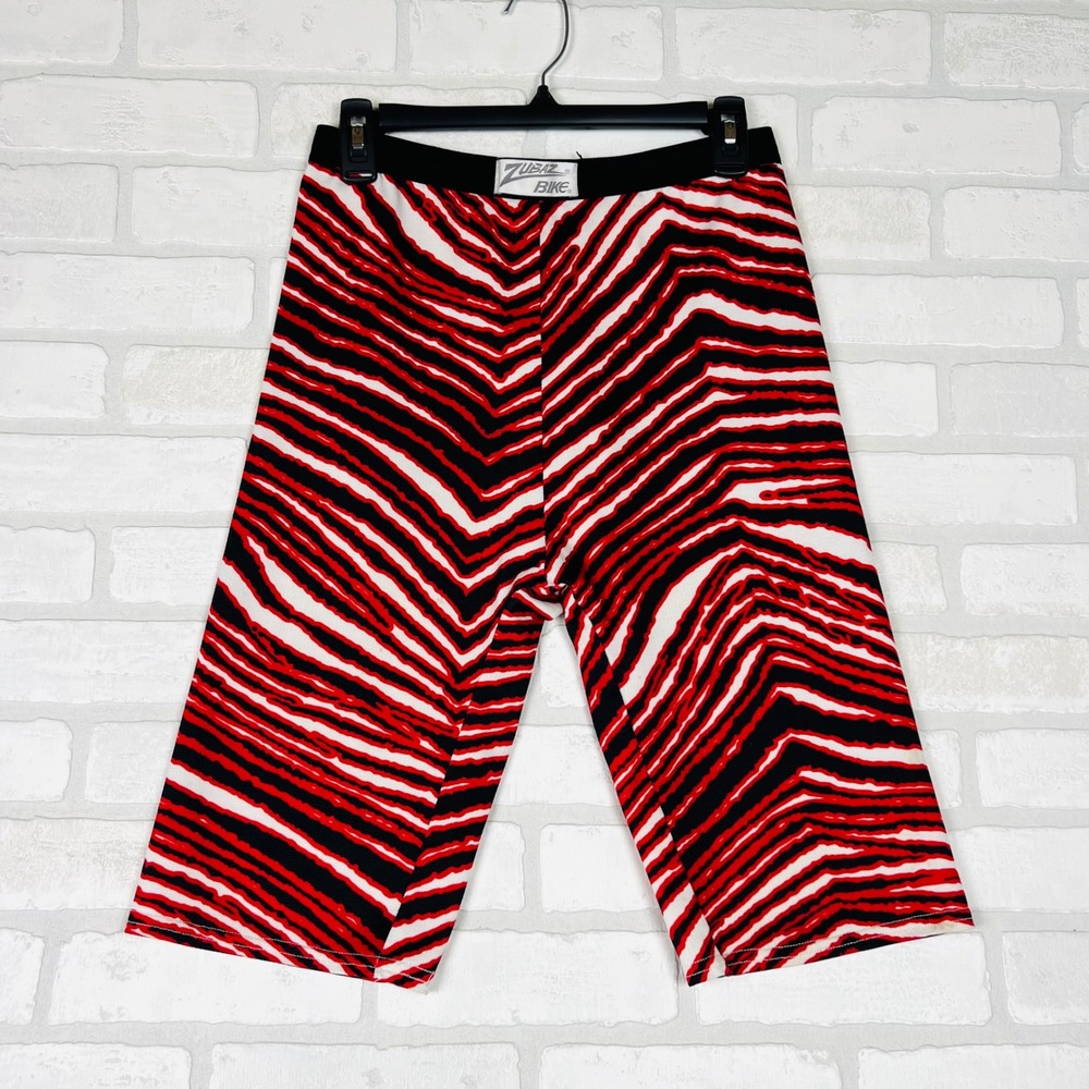 Vintage Zubaz x BIKE Zebra Print Shorts Mens Large Red Black White 90s USA